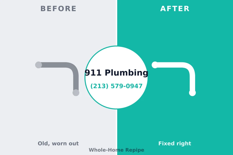 Before and after: plumbing repair Walla Walla East, WA